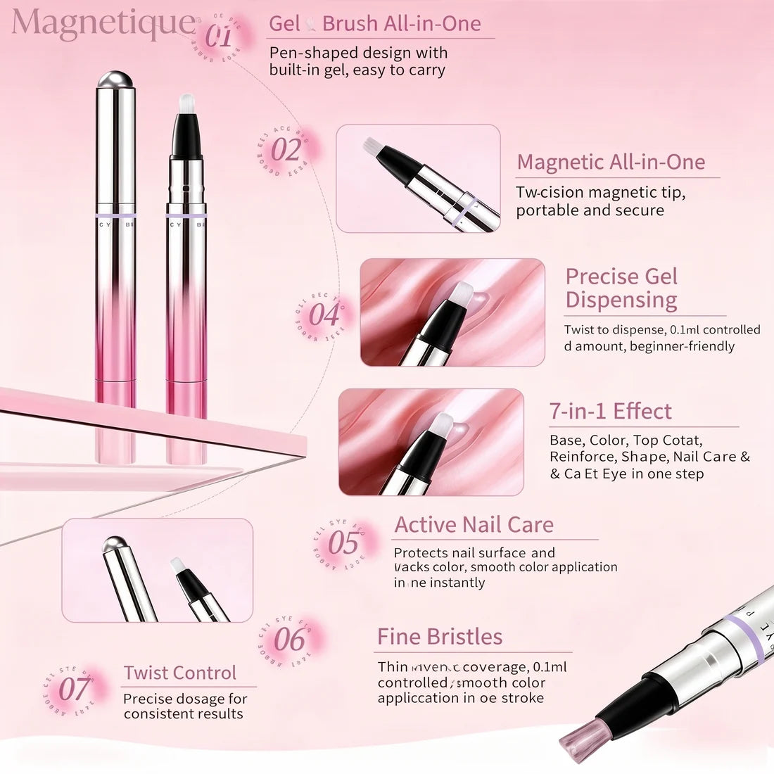 Magnetique Cat-Eye Nail Pen Set | 7 Shades